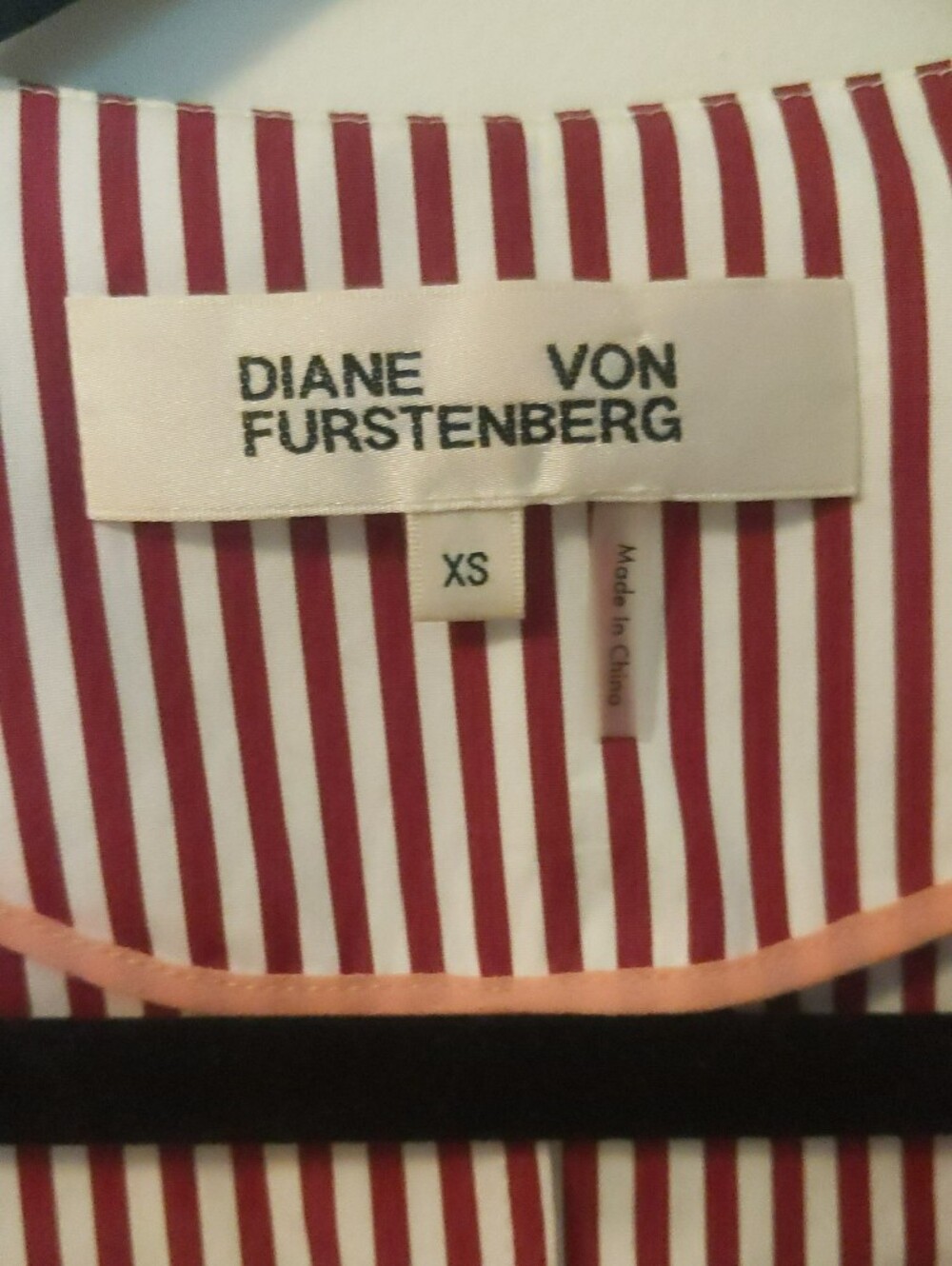 Diane Von Furstenberg Red and White Striped Shirt - Picture 2 of 3